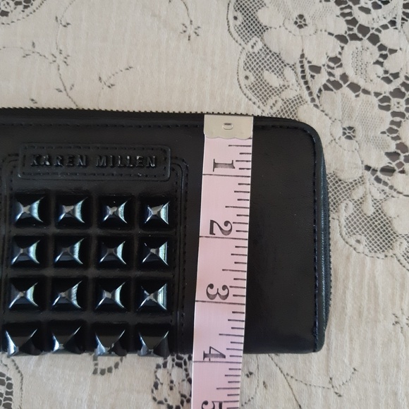 Karen Millen Black Leather Zip Around Wallet - Picture 5 of 8